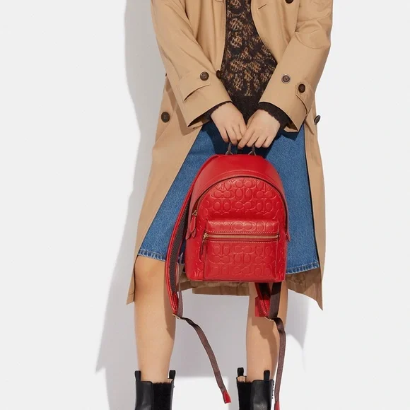 💰SOLD - CC394 - Coach Charter Backpack 24 In Signature Leather - Picture 14 of 15